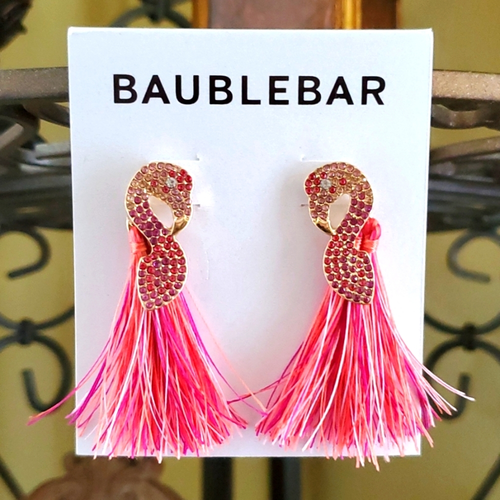 Baublebar Pink Flamingo Tassel earrings